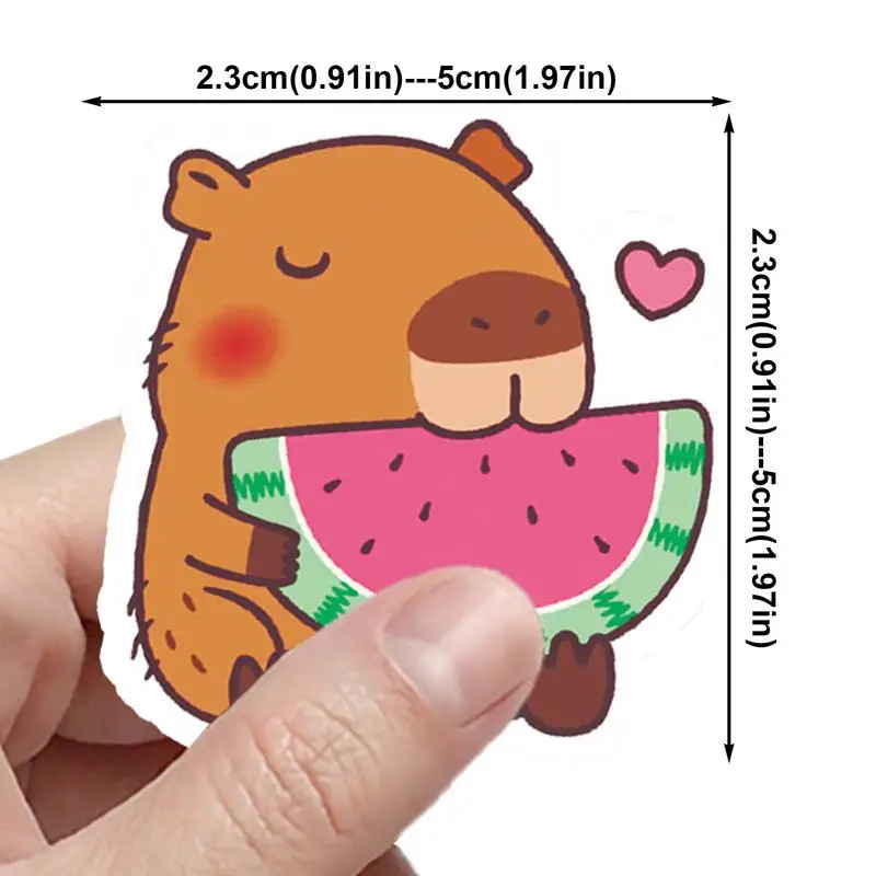 50pcs Cute Cartoon Capybara Animal Stickers Kids Gift Waterproof Graffiti Decals for Laptop Luggage Phone Notebook Bicycle