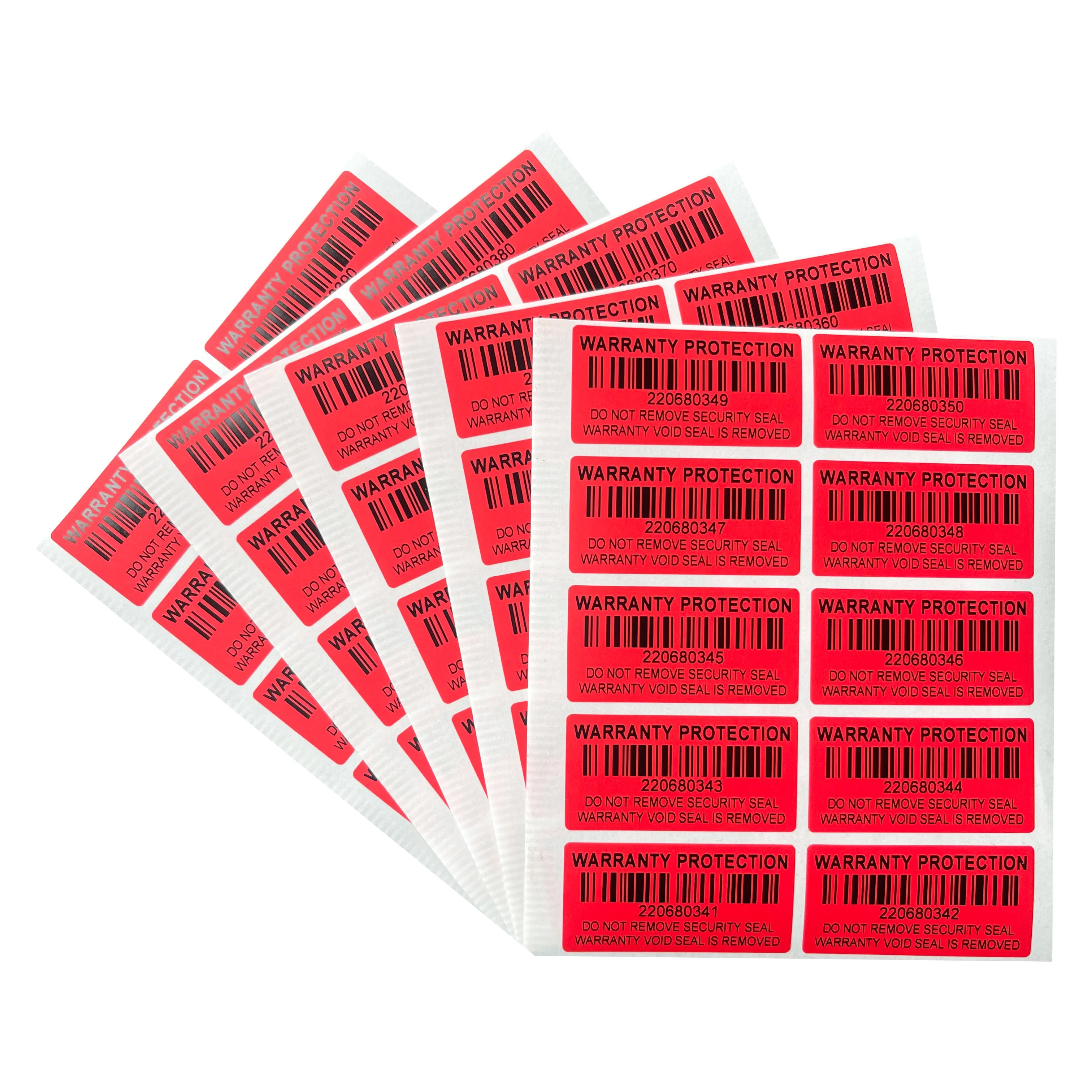 

100pcs Red Warranty Protection Sticker 1.57" x 0.79"(40mm x 20mm) Safe Seal Anti-Tamper Warranty Void Label sticker