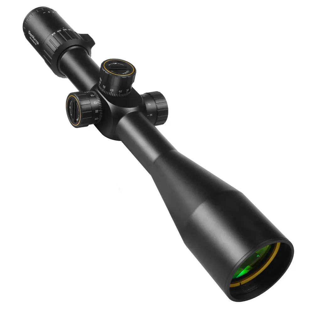 HD 6-24X50 FFP Scope Long Range First Focal Plane Riflescope Side Parallex Wheel Turrets Lock Reset Optical Sights