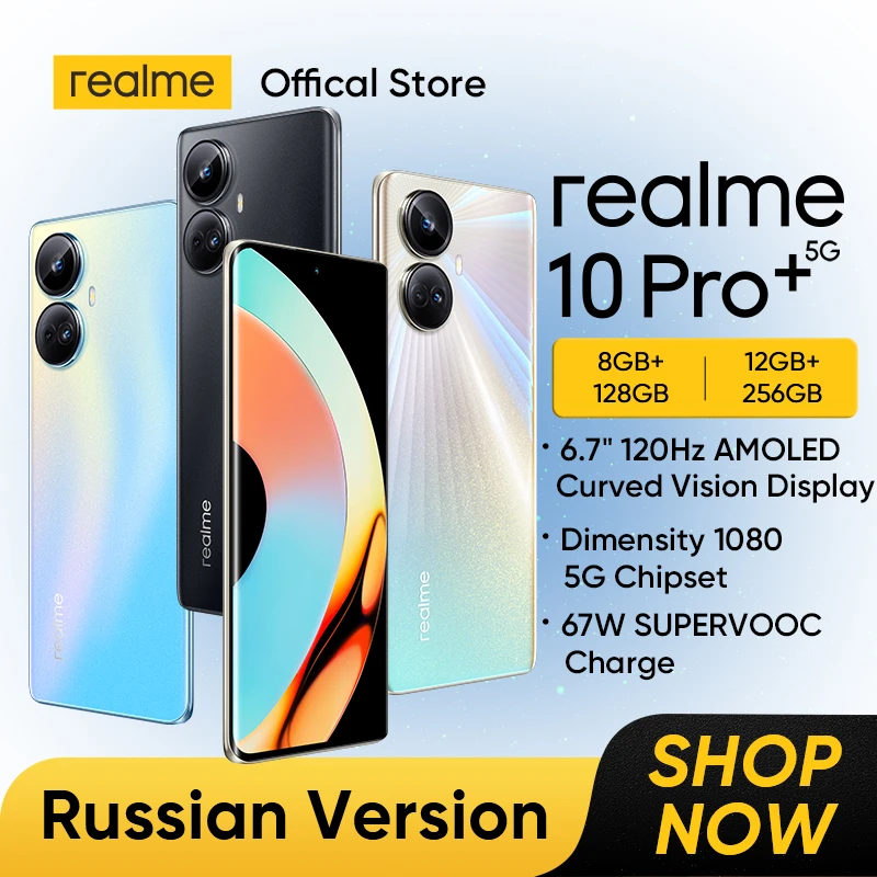 Realme 10 Pro Plus Smartphone Dimensity 1080 5G Processor 6.7 "120Hz ...