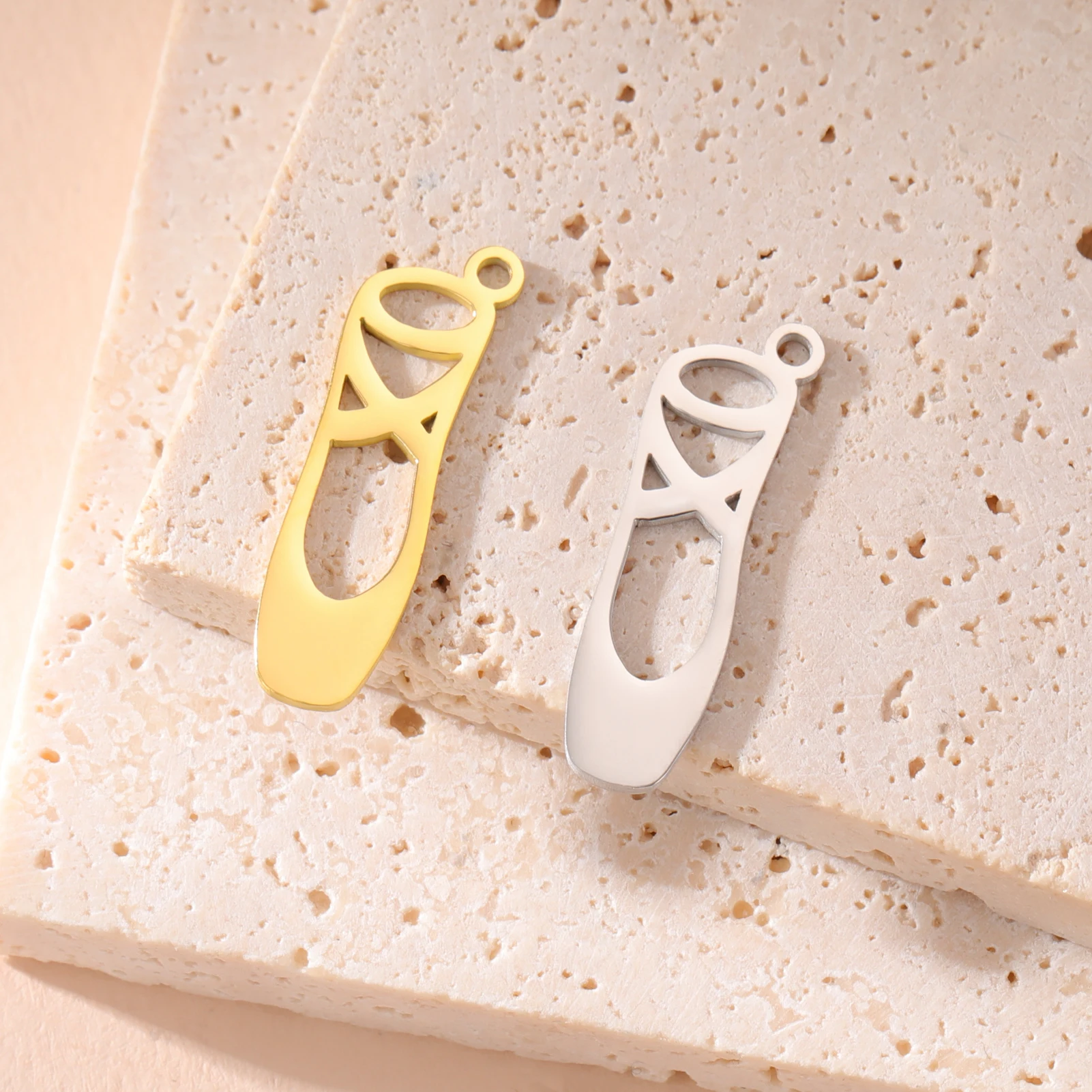 5 teile/los Romantische Tänzerin Edelstahl Sport Ballett Schuhe Anhänger Für Halskette Ohrringe Schmuck DIY Team Geschenke Zubehör – Detail 2