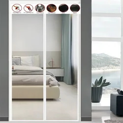 Magnetic Diamond Gauze Mosquito-Proof Screen Door Curtain, Self-Adhesive Mesh in White - Width300cm (Height240cm)