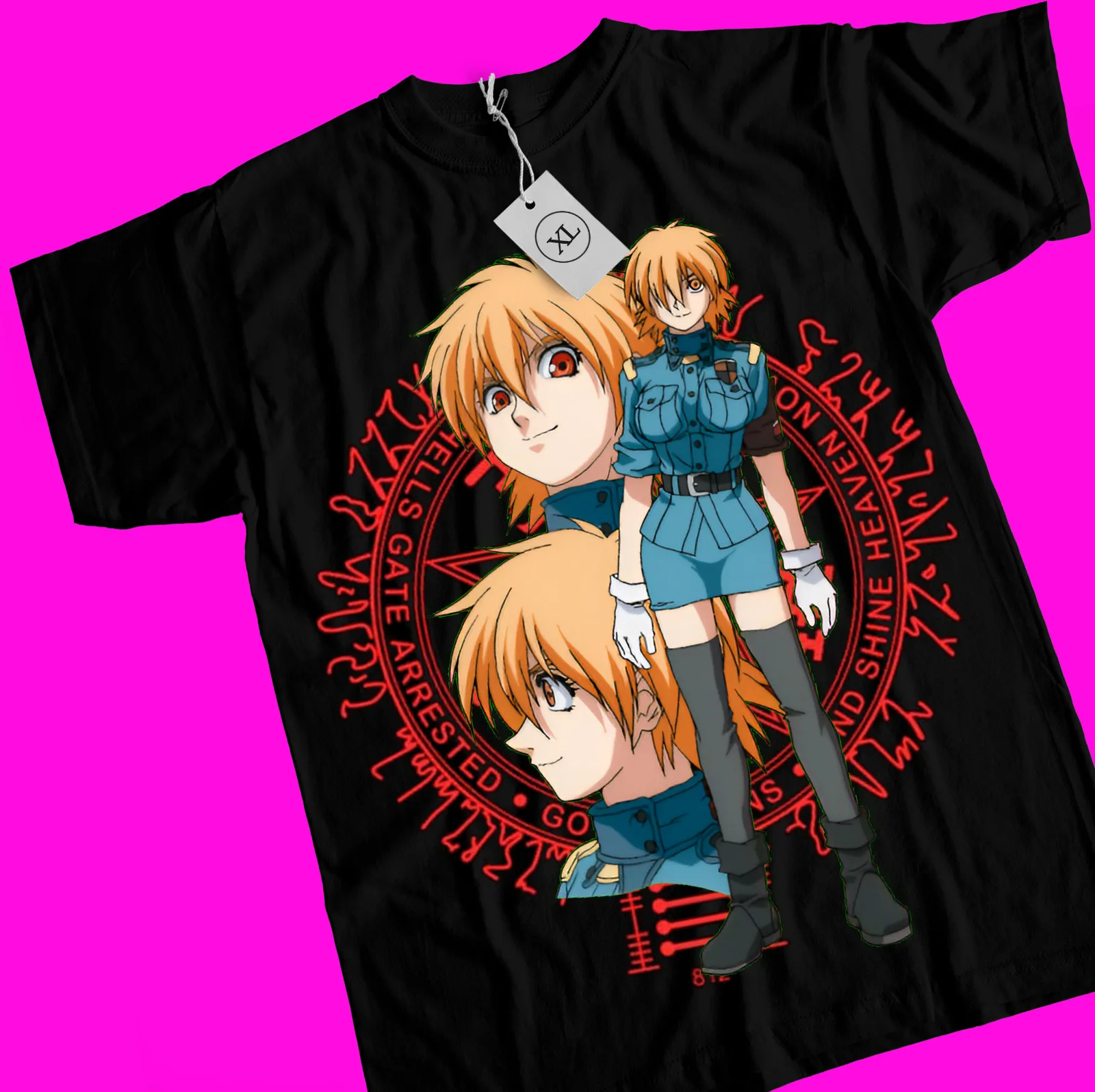HELLSING アニメ Tシャツ セラス・ヴィクトリア ブラック 702 HELLSING アニメ Tシャツ セラス・ヴィクトリア ブラック 702