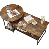 Coffee Table, Mid Century Modern Coffee Table for Living Room Rustic Farmhouse Center Table 2 in 1Detachable Table Set 1