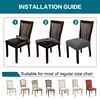 Jacquard Chair Seat Covers Removable Washable Anti-Dust Stretch Spandex Dining Room Upholstered Chair Cushion Slipcovers 6