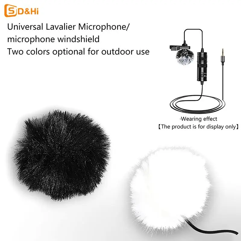 2Colors Universal Lapel Mic Soft Furry Windscreen Fur Windshield Wind Muff Soft Comfortable Lapel Lavalier Microphones Cover