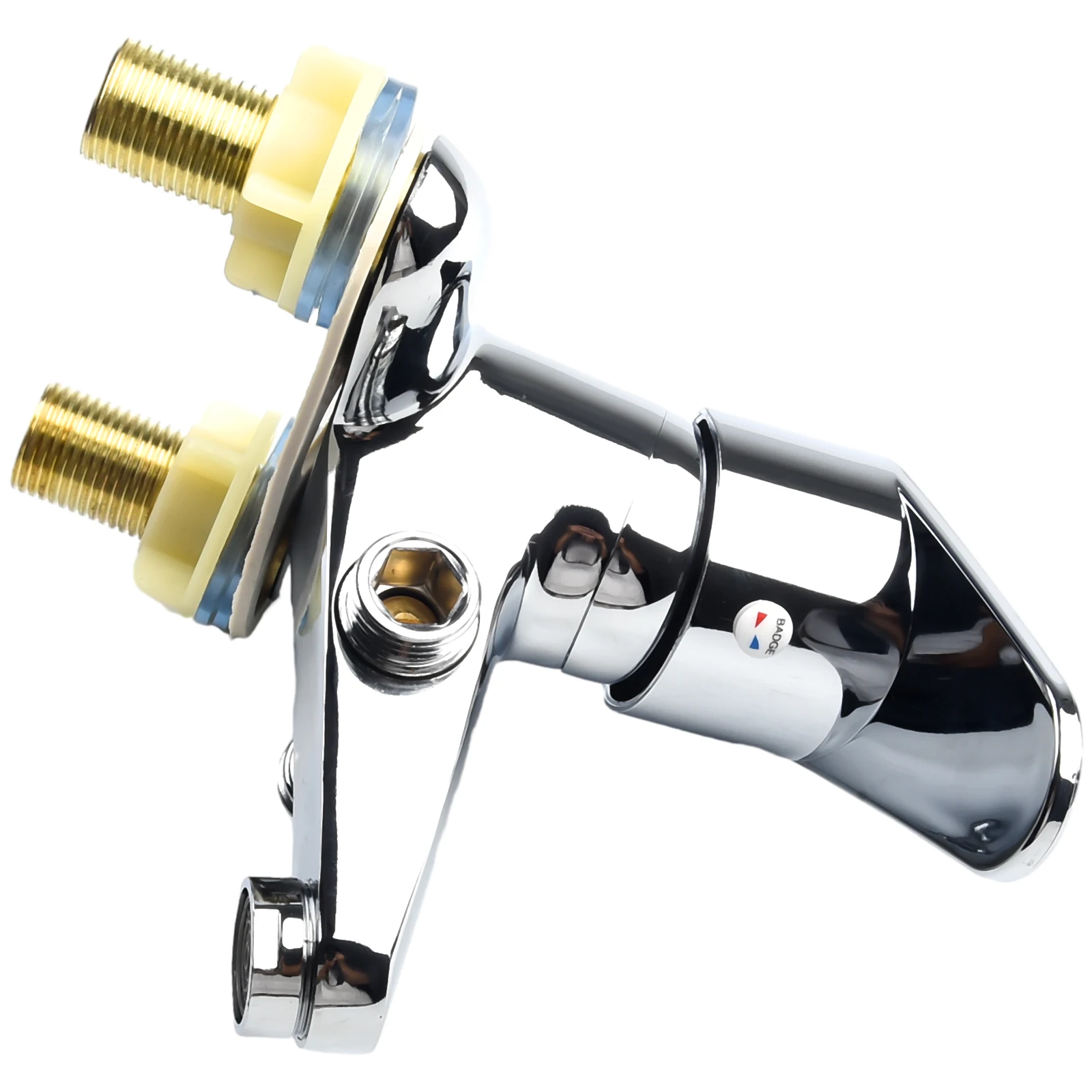 

Смеситель для ванной комнаты, кран для раковины, из цинкового сплава, с двумя отверстиями и одной ручкой, смесительный клапан