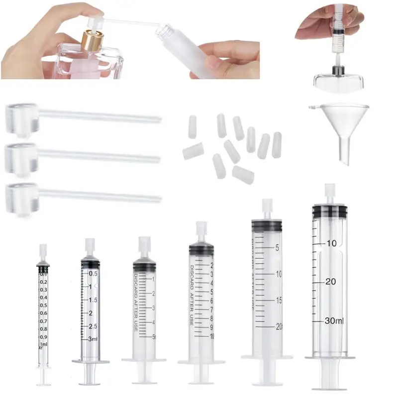 

1-30ml Straight Draw Perfume Refill Tools set Plastic Diffuser Syringe Funnel Spray Dispensing Required Cosmetic tools