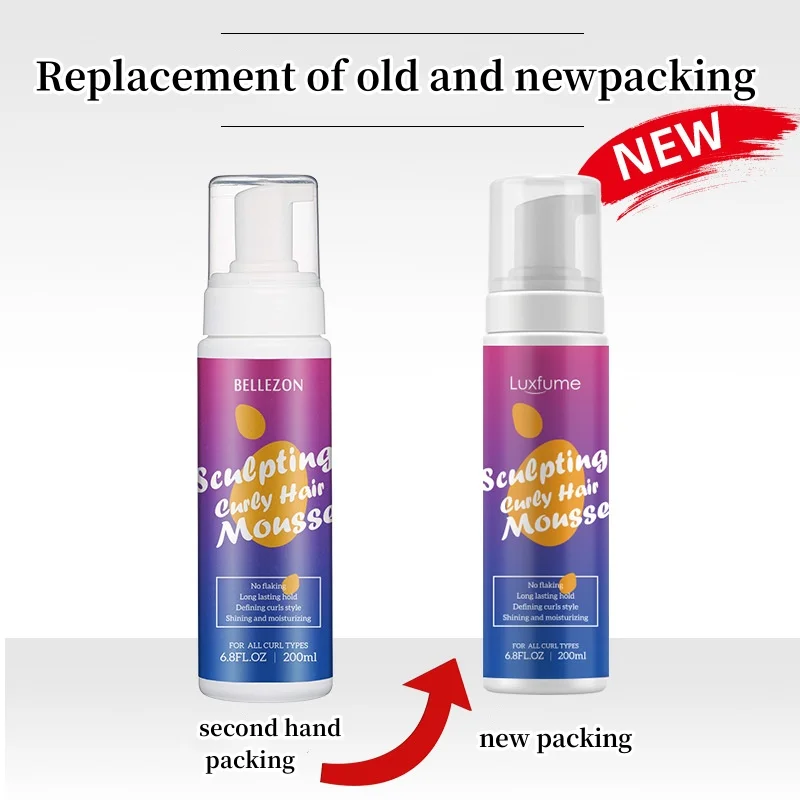 200ml Hair Styling Mousse Long Lasting for Styling Curly Strong Hold Hair Mousse for Wigs Curl Treatment Olive Oil Spray
