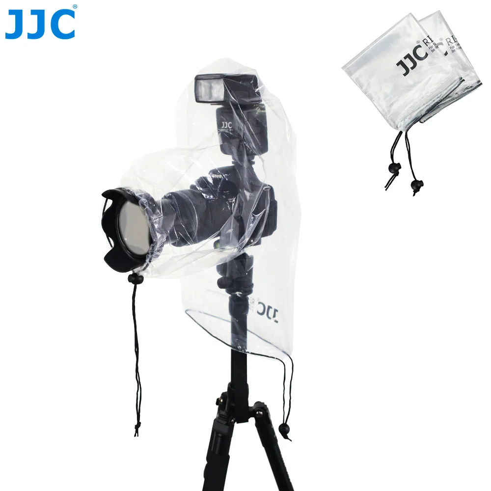 JJC 2 Pcs Camera Rain Cover with Flash Cover Waterproof Camera Bag Raincoat for Iconic Brand A6600 A6500 A7IV A7III Nikon Z7 Z6 Z5