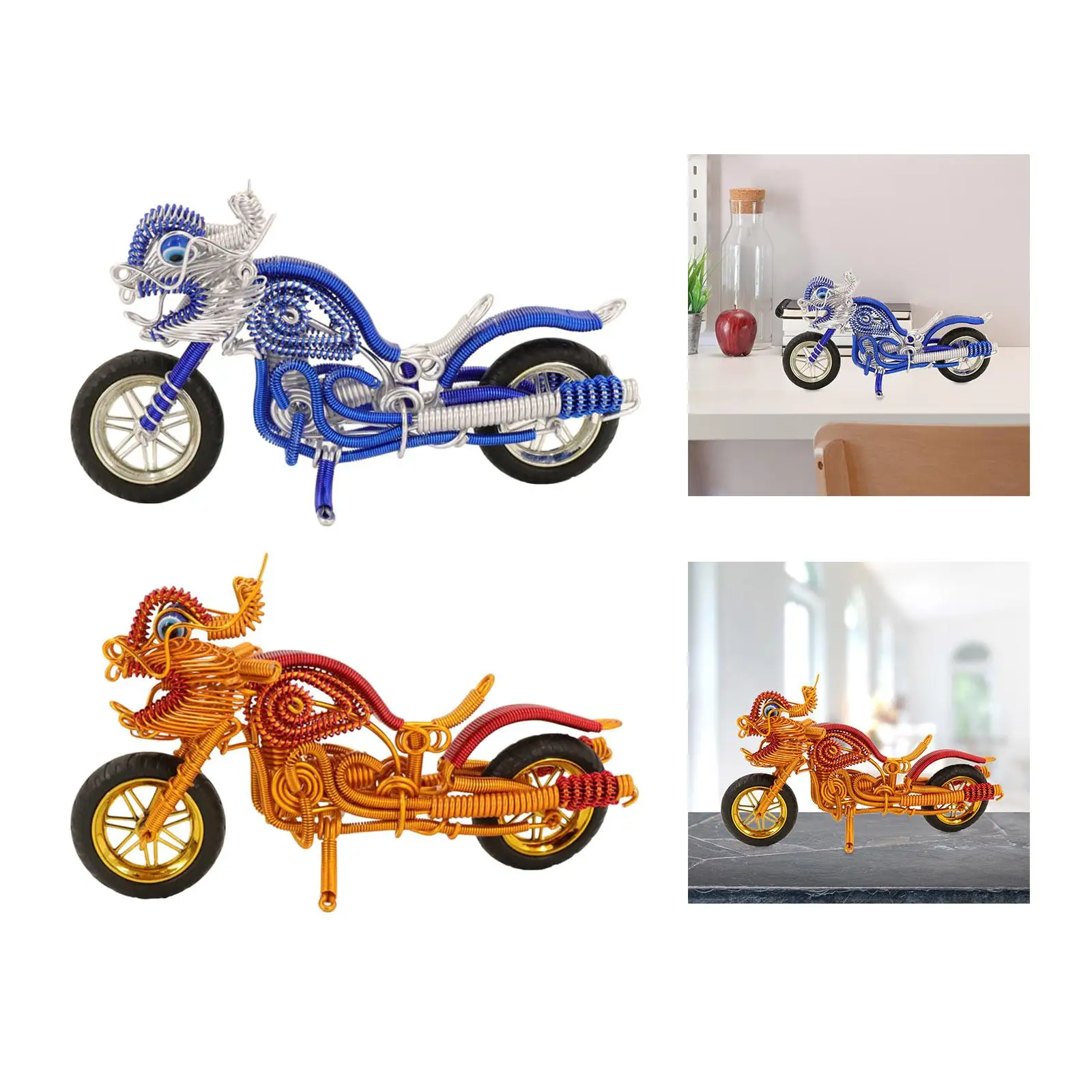 Motorcycle Model Bookshelf Decor Metal Souvenir Crafts Artwork Vintage Motorcycle Sculpture Ornaments Collection Birthday Gift