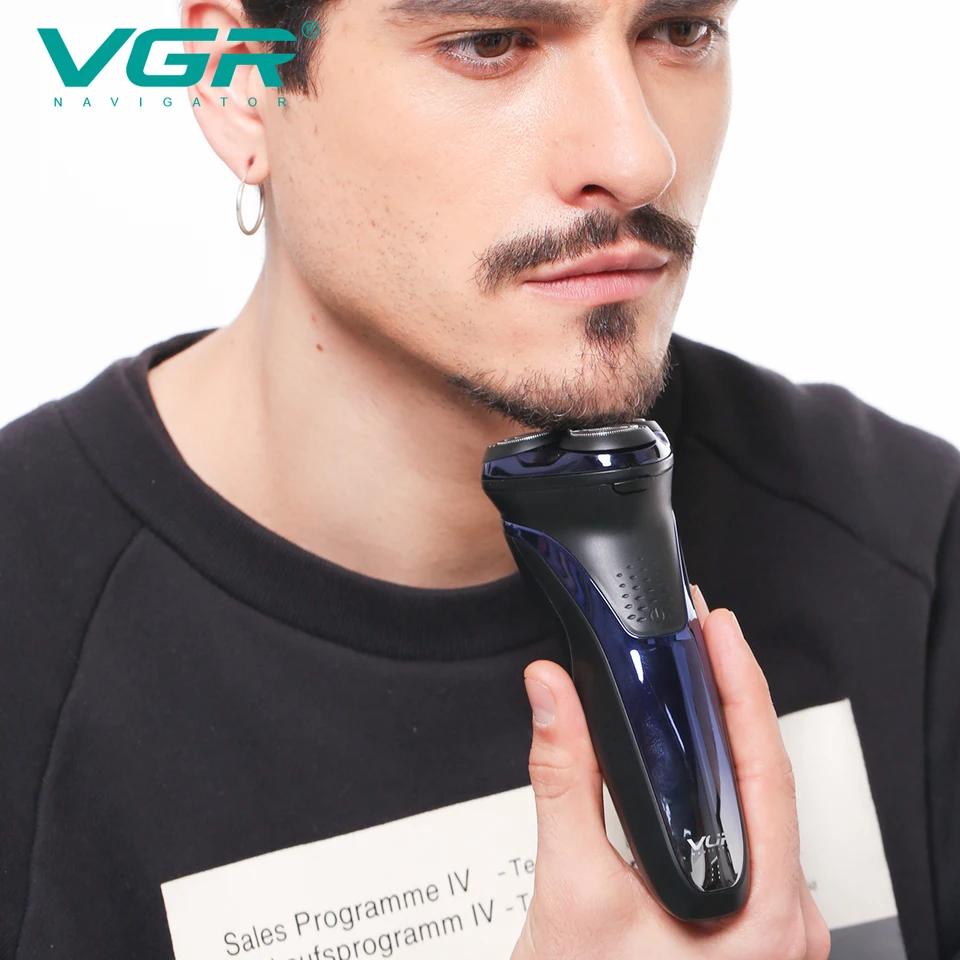 VGR Professioneel Scheerapparaat Waterdichte Baardtrimmer Rotatie 3D Zwevend Scheerapparaat Oplaadbaar Elektrisch Voor Mannen V-306_voghion.com