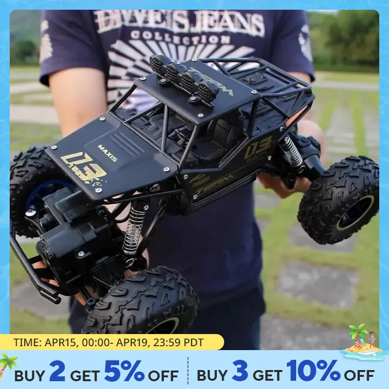 1:16 LED 조명 4WD RC 자동차, 라디오 리모컨 자동차, 버기 오프로드 제어 트럭, 어린이용 소년 장난감 