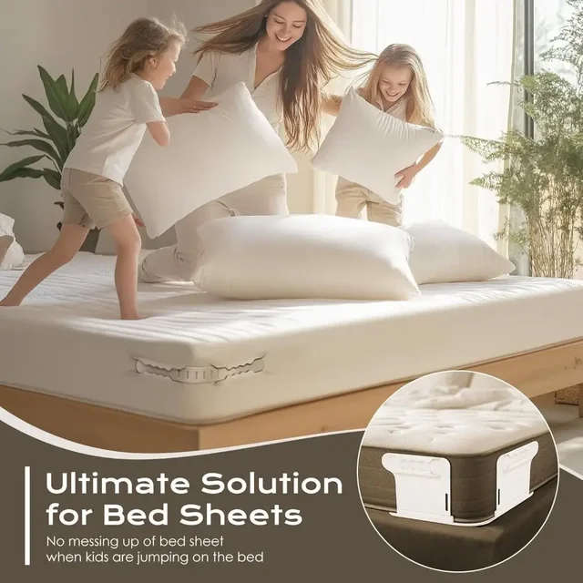 4pcs/set Invisible Sheet Bed Cover Fixer Multifunctional Fixed Clip Safety Pinless Sheet Bed Sheet Anti-shift Fixed Home Supplie 4