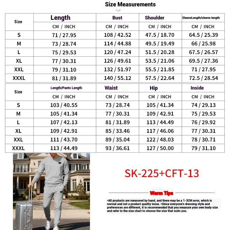 2025 herbst Winter Männer Strickwaren Set Rundhals Pullover Hosen Zwei Stück Outfit Lässige Sportswear Streetwear Fashion – Detail 1