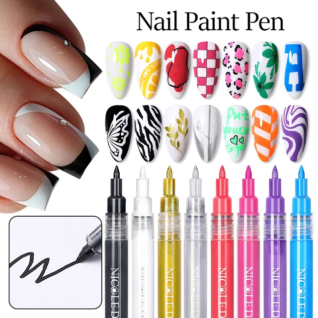 Fluorescent Color Nail Polish Pen Spring Summer Painting Gel Graffiti Wave  Drawing Stripe Line Brush Nail Art Varnish DIY Tools - AliExpress