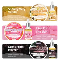 Combinaison de glaçage pour le corps et d'huile pour le corps, diverses saveurs, Lotion pour le corps hydratante et hydratante Non grasse, Massage 4