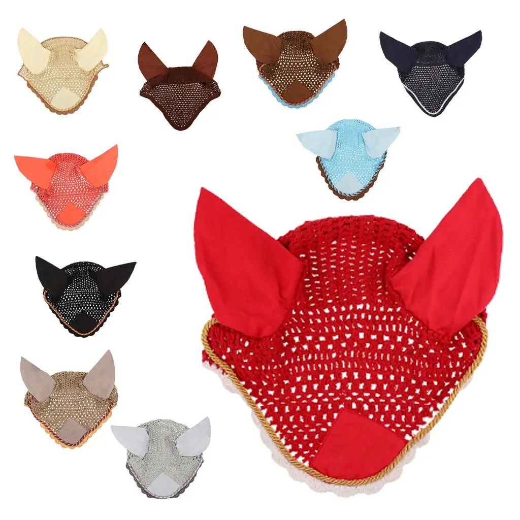Crochet Horse Ear Bonnet — Velvet Ear Pockets & Rope Trim 3