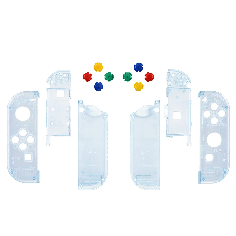 カスタム透明シェル,クリアケース,ボタン付き,Nintendo Switch用