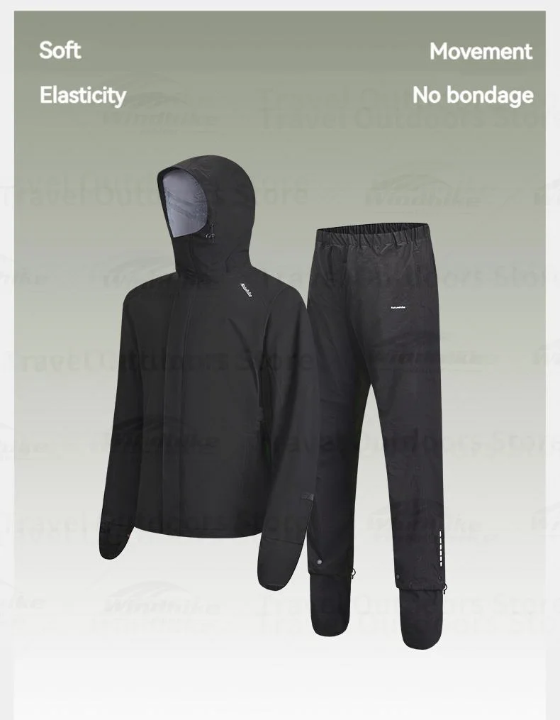 Description Picture 3 of itemNaturehike Motorcycle Raincoat Rainstorm Prevention Jacket Pants Camping Hiking Fishing Moto Raincoat Ultralight Rider Raincoat