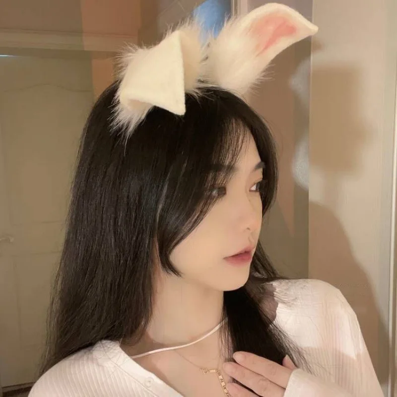 

Cute Riben Rabbit Ear Headband Lolita Imitation Beast Ear Plush Headpiece Hairpin Photo Photo Cos Hair Clip