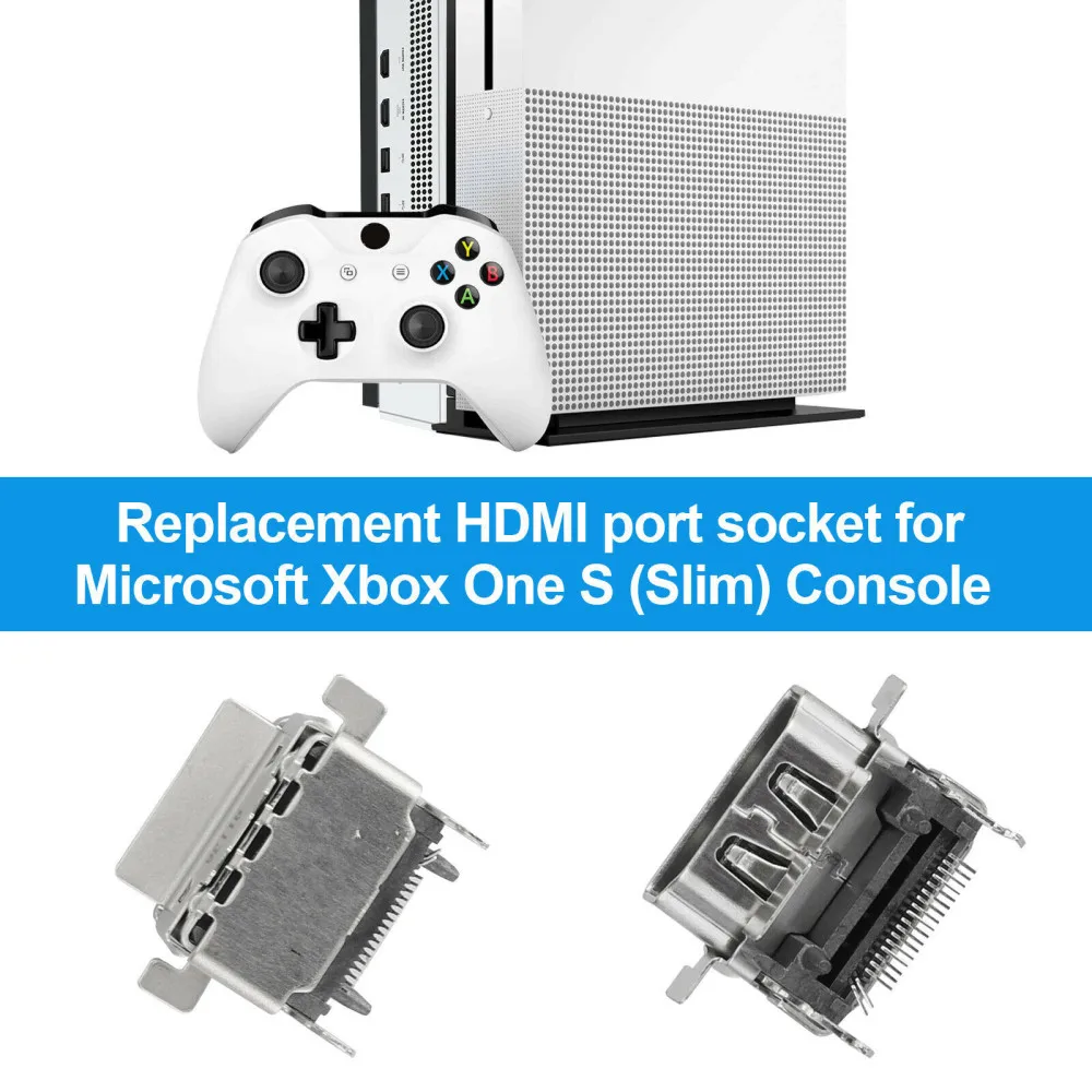 Microsoft Xbox One S 슬림 콘솔용 1/2Pack 옵션 기존 HDMI 포트 커넥터 소켓 교체 액세서리