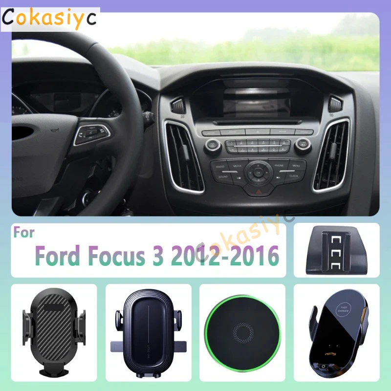 포드 포커스 3 MK3 2012 2013 2014 2015 2016 차량용 휴대폰 거치대 무선..