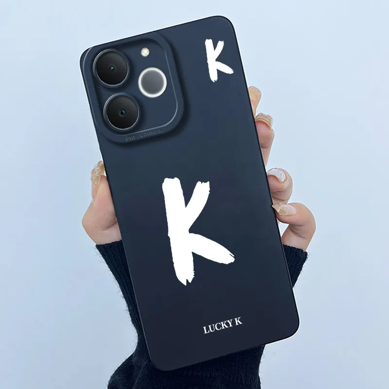 Cute Initial Letters Shockproof Soft Silicone Phone Case Cover Bumper
