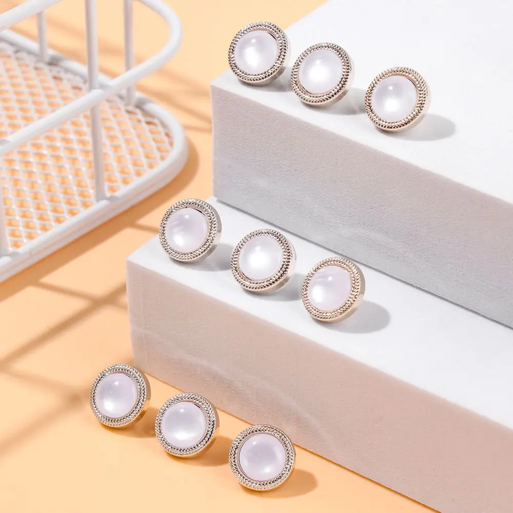 10 Pcs/bag Durable Alloy Clothing Buttons Shirt Buttons Pearlescent Buckle Handmade Sewing Button DIY Clothing Accessories