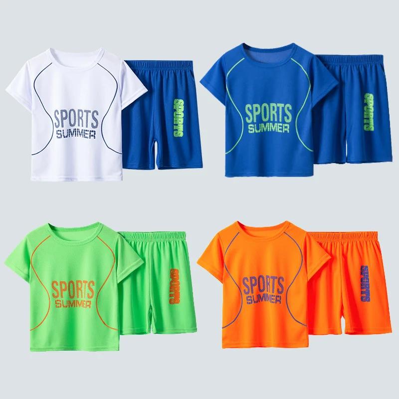2/4 Pieces Of Summer Children’s Quick-drying Sports Suit Boys Running Vest girls Casual Joker Shorts Breathable Short Sleeves Baby & Maternity