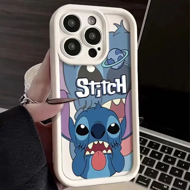 thumbnail image 1 of Disney-funda de teléfono de silicona suave Stitch para iPhone 14, 15 Pro Max, 13, 12, 11 Pro, XR, XS Max, X, 8, 7 Plus, SE 2020, cubierta protectora de lente, 1 of 5