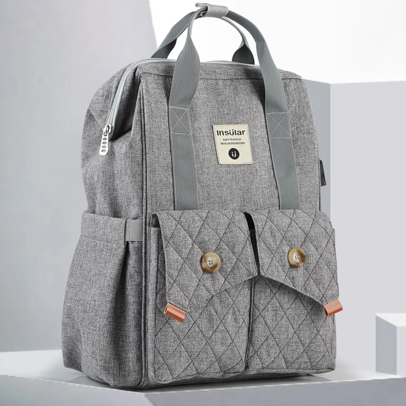 

Maternity Bag For Baby Mummy Waterproof Lightweight Large Capacity Organizer For Stroller Gray Baby Diapers Bags Backpack