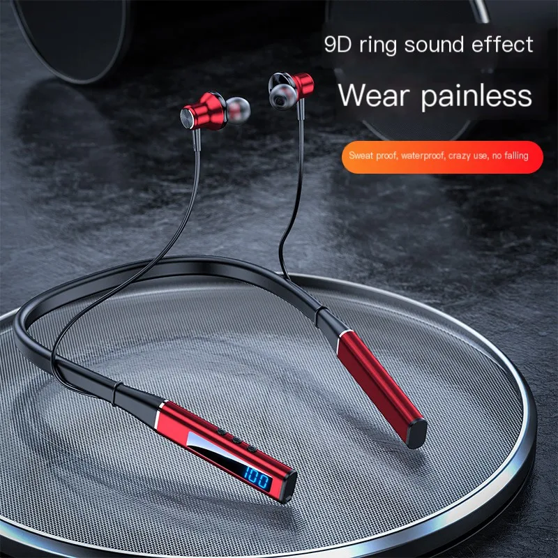 Wireless Earphone Bluetooth Magnetic Neckband Headphone IPX5 Waterproof Sport Headset Noise Cancelling Micophone TWS 200 hours