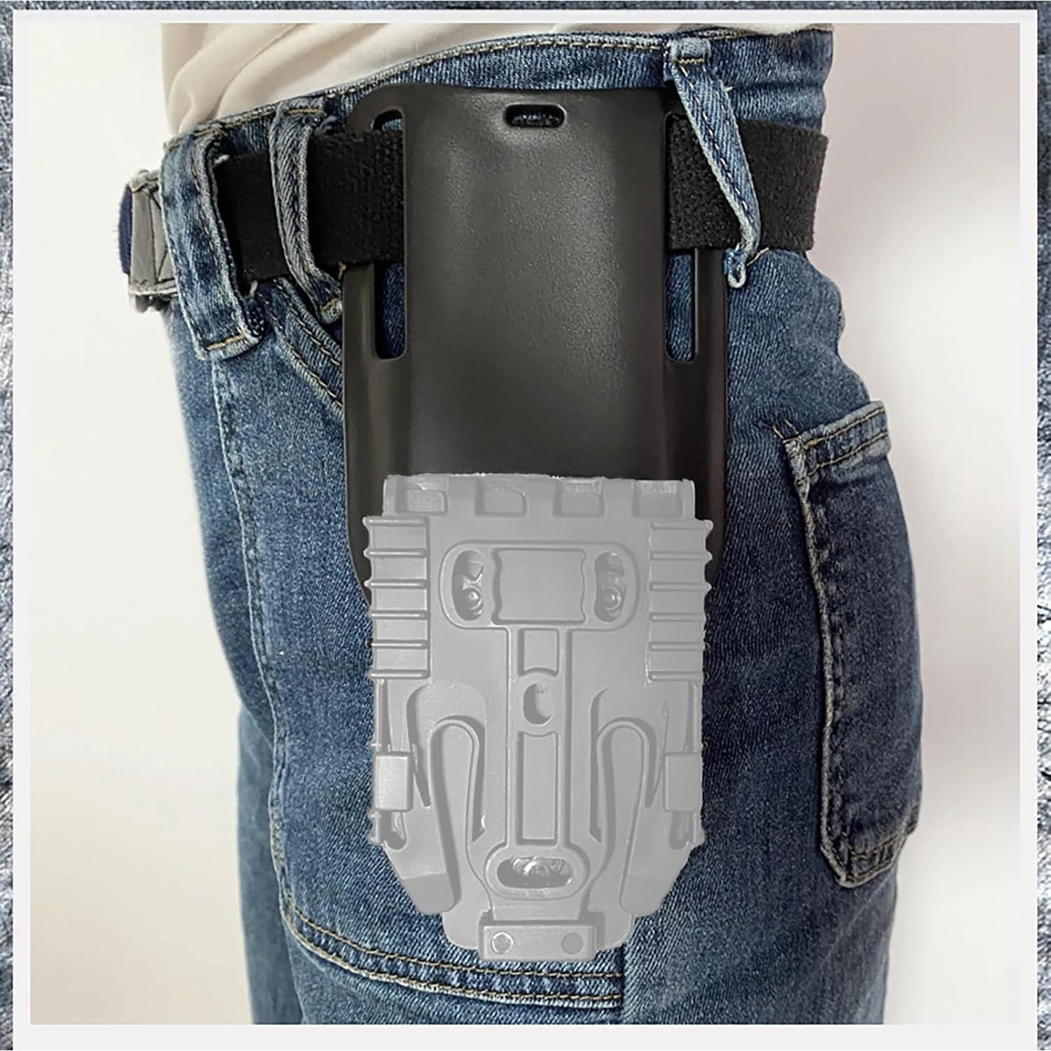 Universal Duty Holster Belt Loop Adapter with 2 Slot and 3-Hole Pattern
