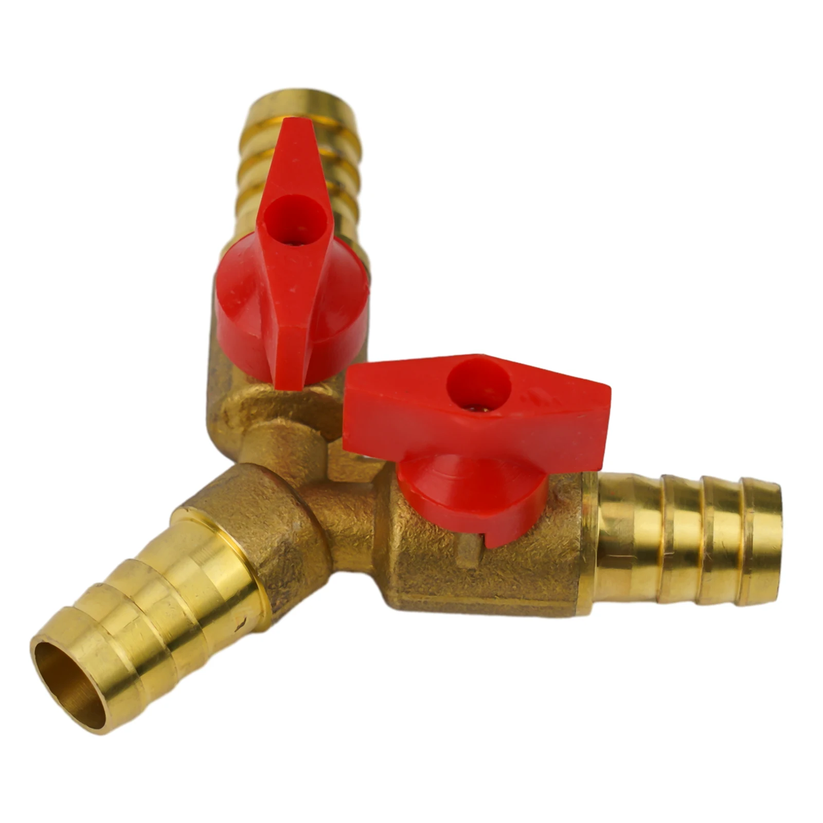 

12mm Brass Y Type For Fuel Gas Water Oil Air Hose Barb Three 3 Way Ball Valve Adapter Pipe Fitting Connector Adapter For Fuel