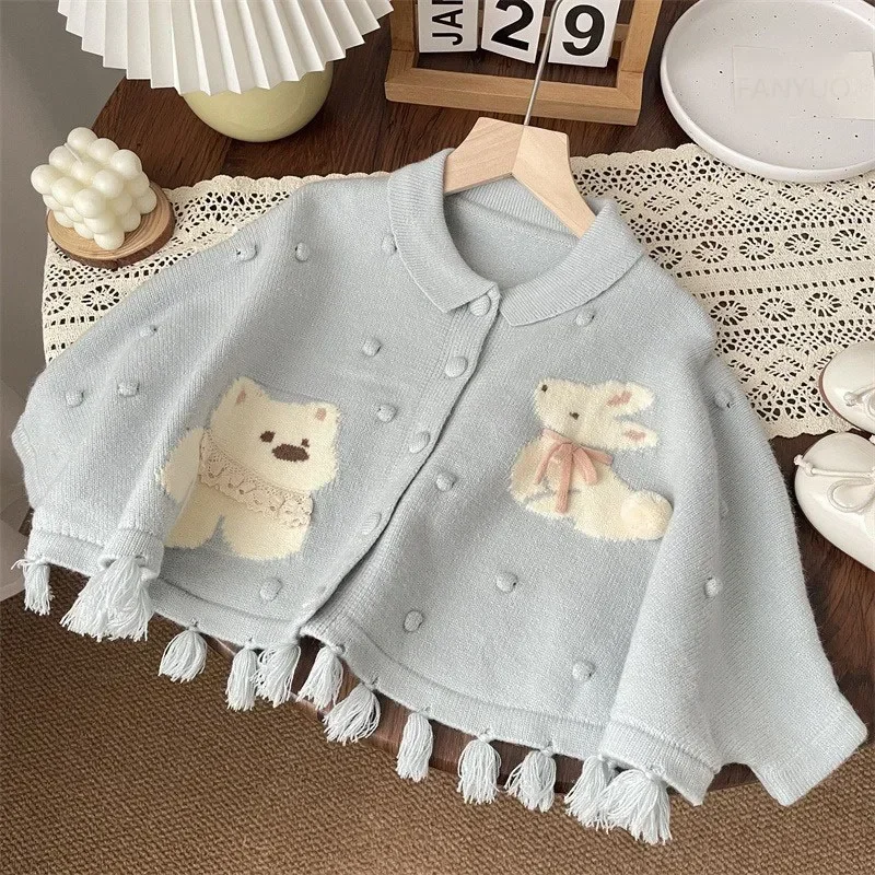 New Girl Rabbit Bear Autumn Winter Cape Clothing Jackets Spring Baby Top Outerwear Fashion Versatile Princess Children Coat