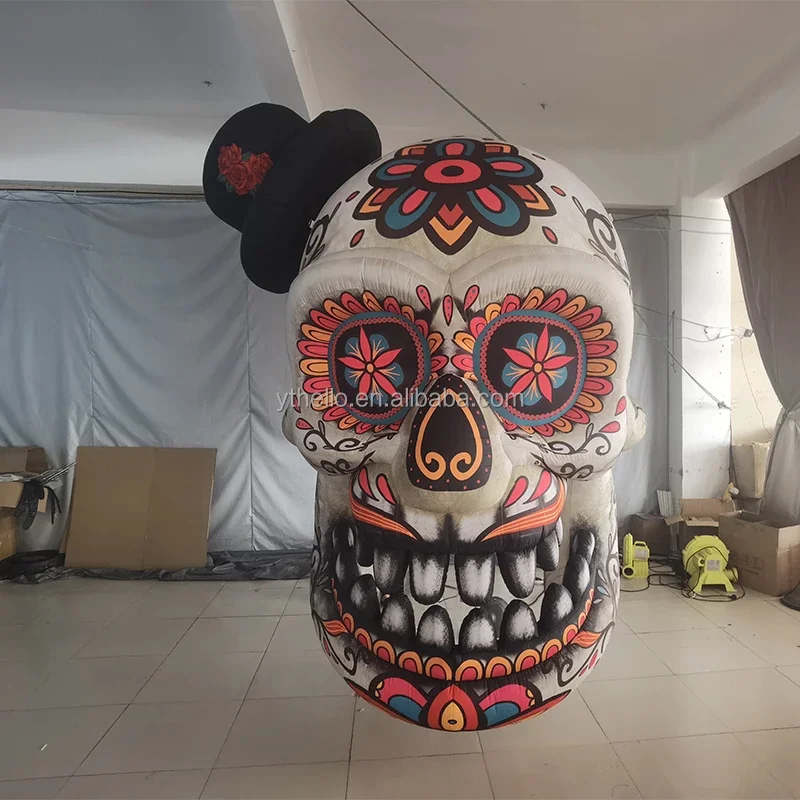 halloween Scary Hanging Skull Head Model Catrina Inflatable