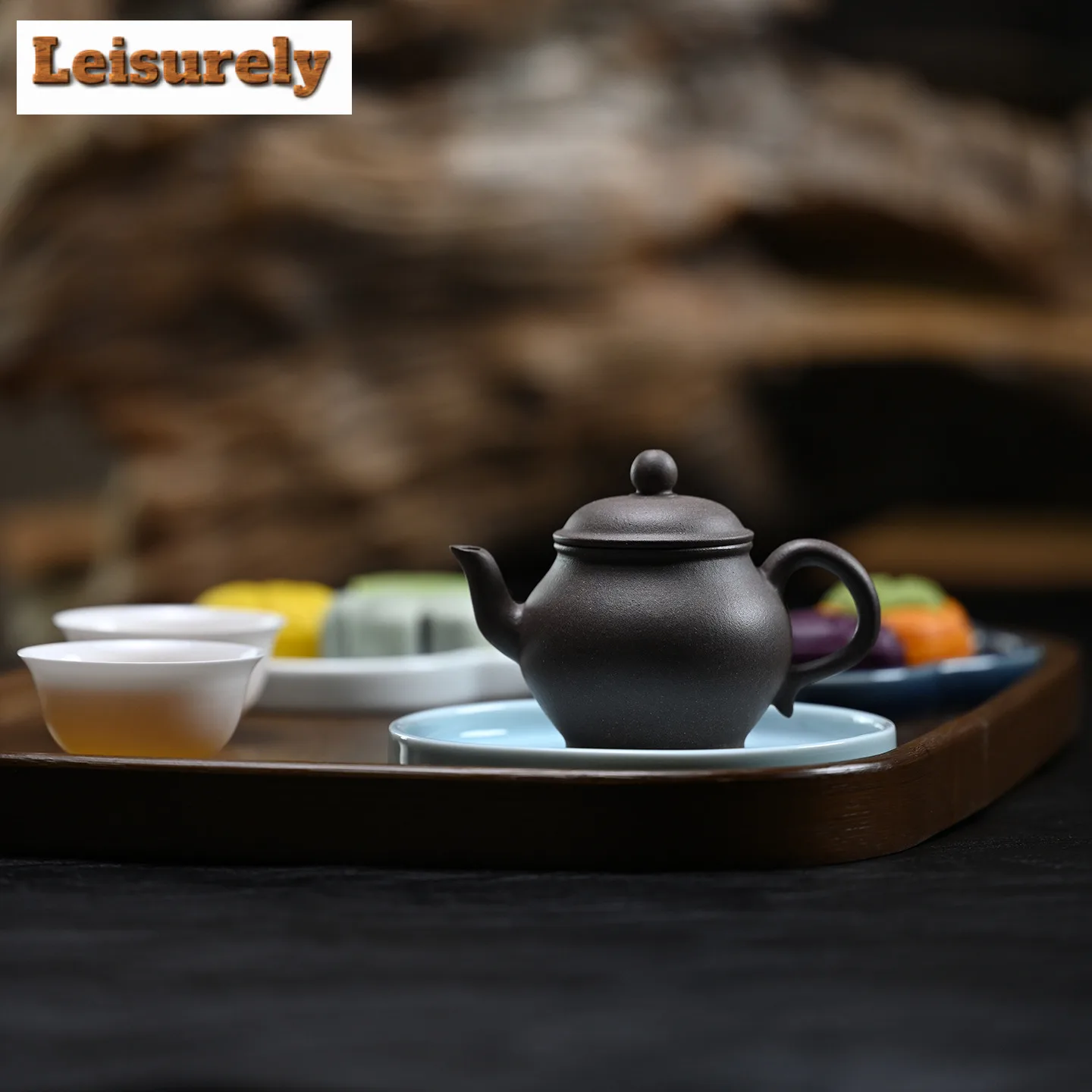 130ml Boutique Yixing Purple Clay Teapots Handmade Palace Lantern Pot Raw Ore Hundred Mesh Sand Mud Kettle Chinese Zisha Tea Set