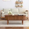 Fluted Lift Top Coffee Table with Hidden Compartment, Fully Assembled Wooden Center Table, Modern Oval Lift Tabletop 6