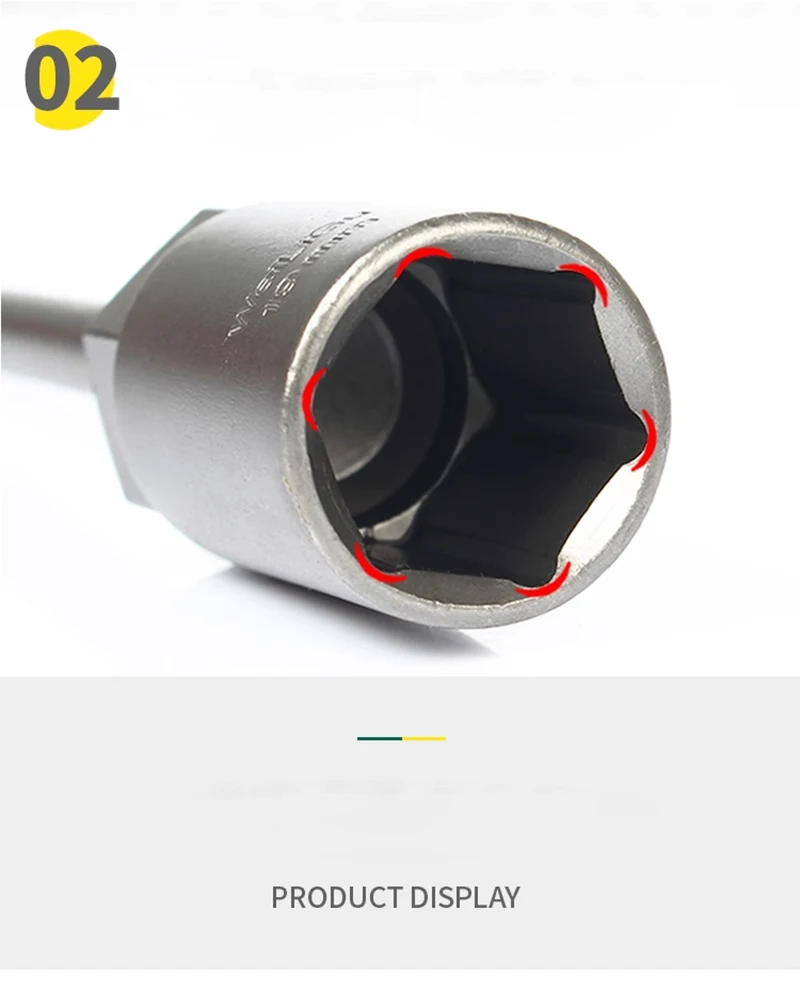 8mm-19mm Impact Socket Adapter 90mm Length Deepen Power Nut Driver Drill Bit Set for Power Tools 6.35Mm Hex Shank Quick Adapter