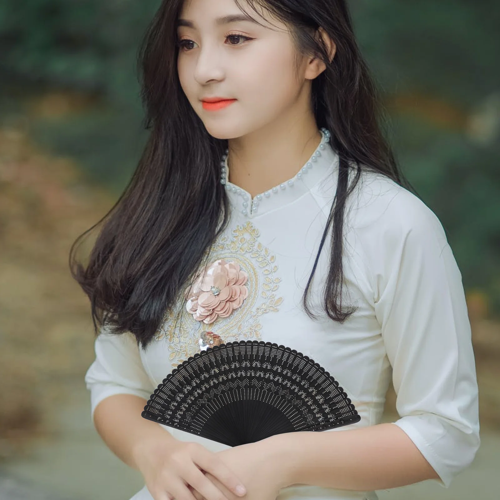 

Hand Fan Vintage Portable Foldable Bamboo Fan Handheld Fan Silk Fan Elegant Gift For Women Ladies Girls Japanese room decor