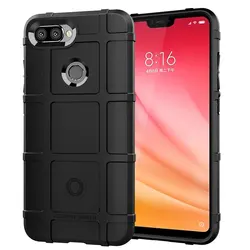 Armor Heavy Matte Shockproof Shield Case - Anti - Knock Soft Silicone Cover for Mi 8 Lite (Black)