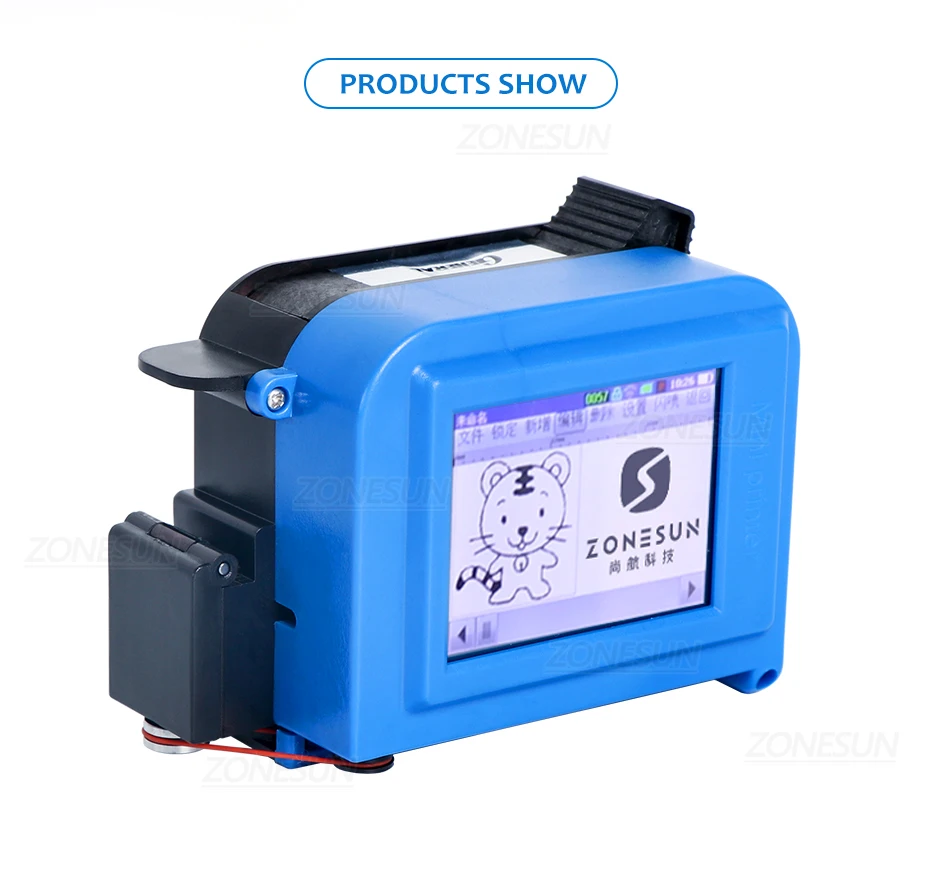 Ручной струйный принтер ZONESUN, портативная машина для кодирования даты, QR-код, штрих-код, серия, серийный номер, печатная машина для бутылок ZS-DC1