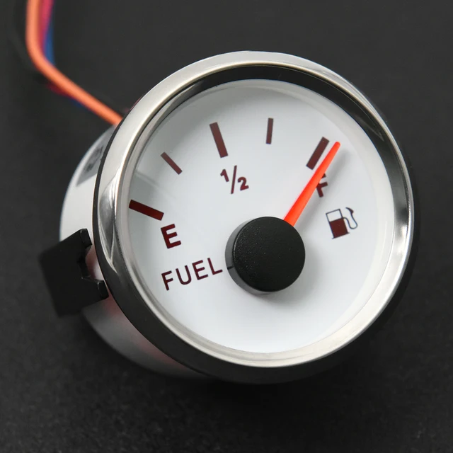 Indicatore Di Livello Carburante 52mm - Per Auto E Barche, 0-190ohm, Quadrante Bianco Cornice Argento, Impermeabile IP67 - Foto 5