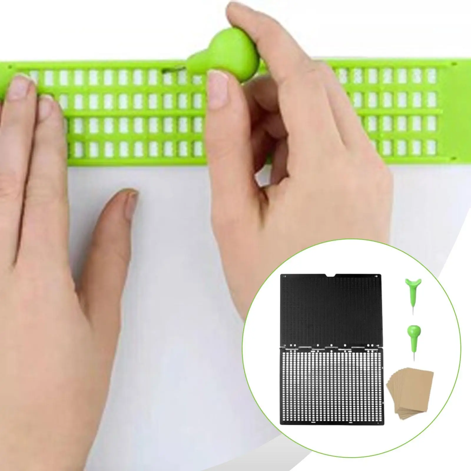 점자 쓰기 보드 세트 휴대용 편리한 학습 용품 교육 도구 점자 학습 도구 키트 점자 쓰기 슬레이트