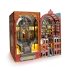 DIY Book Nook Wooden Miniature Model Kit Railway Cathedral Bookend Assembled 3D Puzzle Bookshelf Home Decor Friends Gifts 4