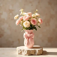 3D Printed Bow Shaped Multifunctional Decor Bottle Dual Use Flower Vase Stand And Desktop Stationery Pen Holder Decor 5