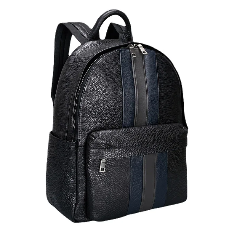 New Top Grain Leather Backpack for Men Business Commute Fashion Durable Work Bag