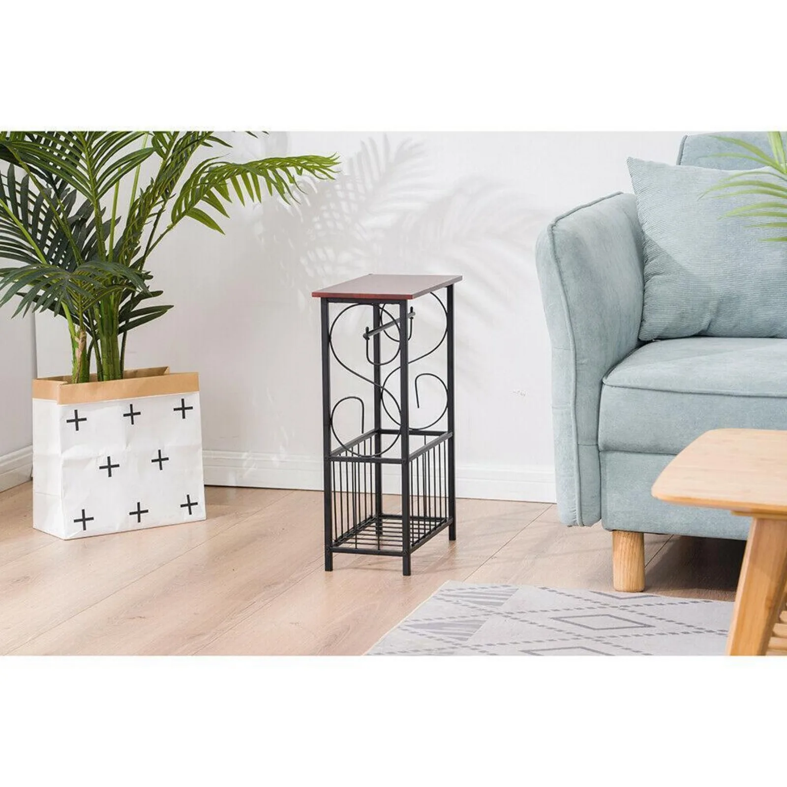 Magazine Toilet Paper Holder Small Bathroom Table Magazine Rack Stand Organizer United States