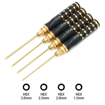 4pcs 1.5mm 2.0mm 2.5mm 3.0mm Hex Screw Driver Screwdriver Set Hexagon Tool Kit For FPV Drone Heli Airplanes Cars Boat RC Parts 1